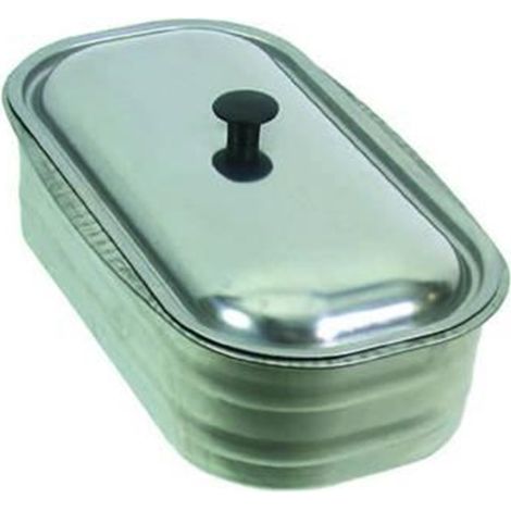 VASCA ACQUA IN ACCIAIO INOX PER STUFE A LEGNA UNIVERSALE    4/2   FER 61230 (1/2)