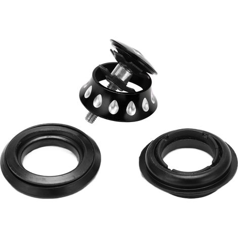 Jeu de cuvettes de direction en métal noir pour VTT et vélo tout-terrain, forme goutte. (1/5)