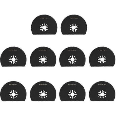 10 lames de scie semi-circulaires de 80 mm en acier à haute teneur en carbone, segmentées, oscillantes, pour outil multifonction
