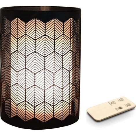 Diffuseur de parfum ultrasonic Verone en métal et verre avec télécommande - Noir - H 16 cm - Livraison gratuite (1/5)