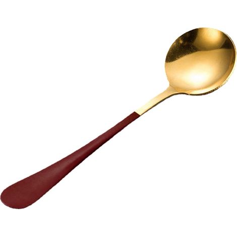 Cuillère À Café - En Acier Inoxydable - Dorée Titane - Pour Café Dessert Riz Fruits - 1 Pièce (1/5)
