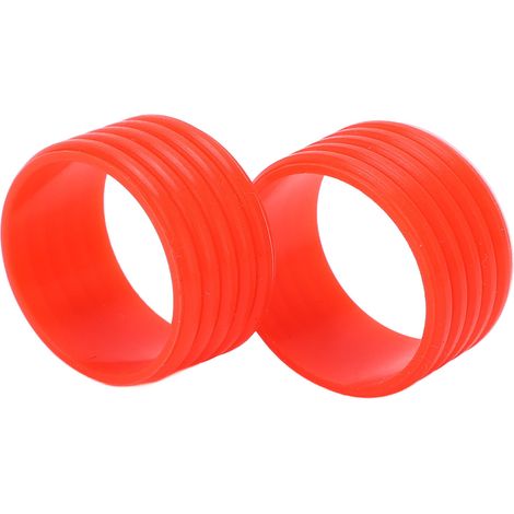 Lot de 2 anneaux de fixation en silicone pour grip de raquette de tennis, absorbant la transpiration, rouges. (1/5)