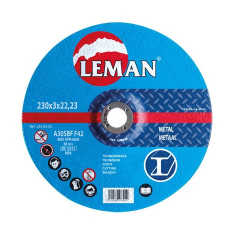 Disque à tronçonner en acier 115x3mm 113.00.25 leman (1/2)