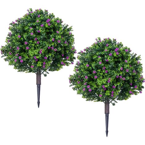 Albero artificiale a forma di sfera, resistente ai raggi UV, per uso interno/esterno, 2 pezzi (1/2)
