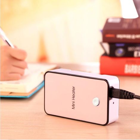 Mini radiateur portable 200 W, petit radiateur électrique de bureau, 220 V, sûr et économe en énergie, adapté pour le bureau, la chambre, etc. (Rose) (1/2)