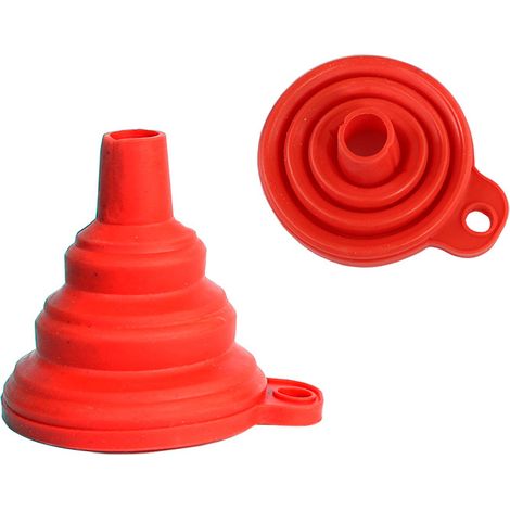Set de 4 entonnoirs pliables en silicone alimentaire, idéal pour remplir bouteilles à large goulot, accessoire de cuisine polyvalent, entonnoir souple et réutilisable pour liquides et poudres, lot de (1/5)