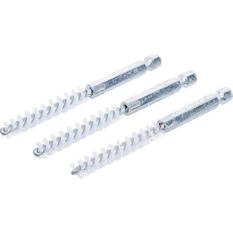 Brosse Plate Nylon 8 mm - 3 pcs, 6,3 mm (1/4) - Résistante et Polyvalente pour Nettoyage Précis - D-Work (1/5)