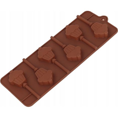 Molde de silicona para helados con forma de piruleta de chocolate (1/2)