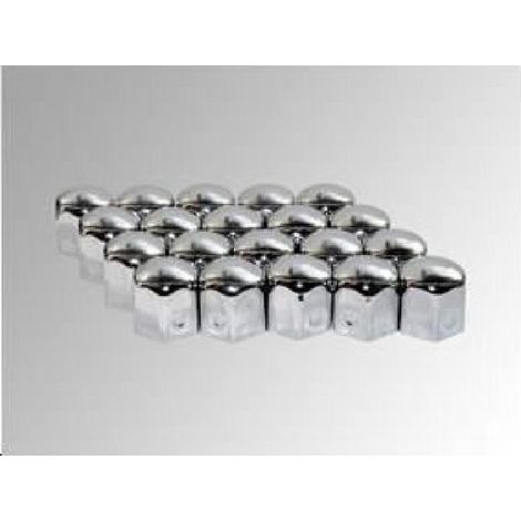 CACHES-ÉCROUS CHROMÉS EN MÉTAL 17 MM - LOT DE 20 15230
