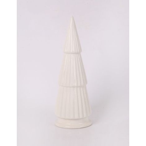 Dekofigur Baum Keramik 25 x 9 cm weiß Weihnachtscharaktere