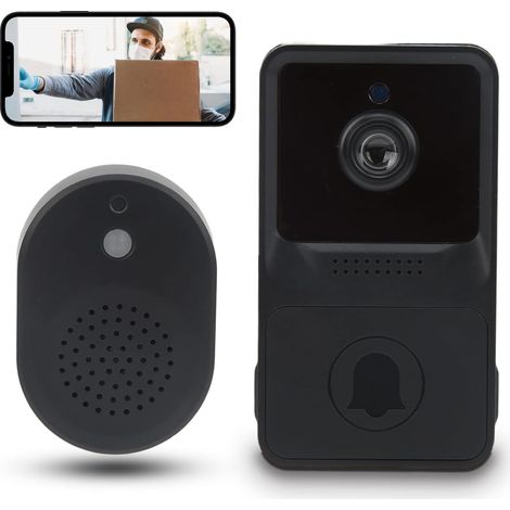 MINKUROW Campanello Wireless Con Videocamera, Campanello Video Intelligente Wi-Fi, Videocitofono Wireless, Audio Bidirezionale, Antifurto Pir, Scheda Sd E Archiviazione Cloud, Batteria Da 1000 Mah (1/5)