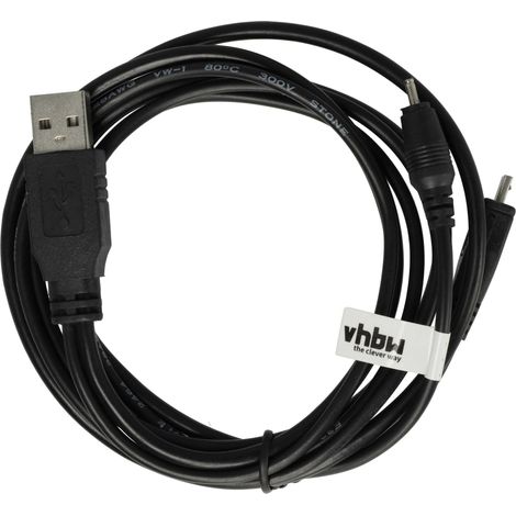 vhbw USB Datenkabel kompatibel mit Nokia 3720 Classic, 5130 XpressMusic, 2710 Navigation Edition, 3120 Classic, 3600 SLIDE Handy - schwarz (1/5)