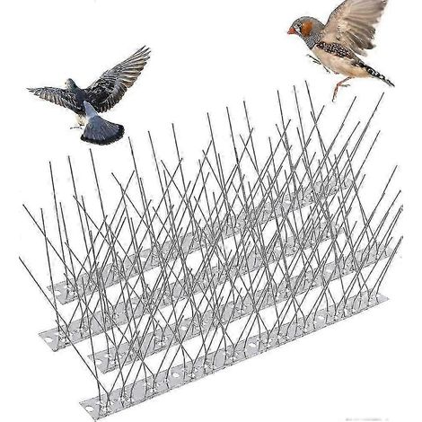 Pics anti-pigeons en acier inoxydable - Lot de 4 - Répulsif pour balcons, toits et fenêtres SZRH A-GB (1/5)