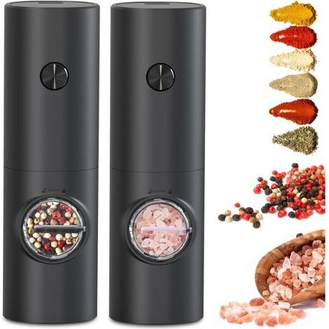 Electric Pepper Mill, Electric Pepper Shaker, Stainless Steel Pepper Mill Salt Mill Set