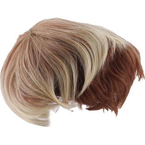 Kurze, laminierte Herren-Kunsthaarperücke, Naturblond, hitzebeständig, inklusive Perückennetz – 100 g, Goldbraun (1/5)