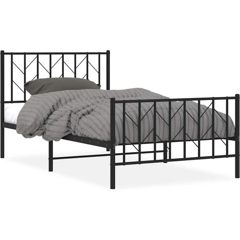 Maison Exclusive - Giroletto con Testiera e Pediera Metallo Nero 100x200 cm