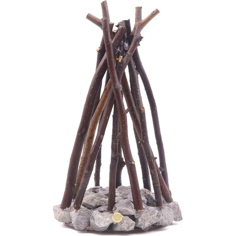 LED-Nachtlicht – dimmbare LED-Lampe in Form eines Lagerfeuers aus Holz mit 3 Leuchtmodi und Flammengeräusch – USB-betriebenes Nachtlicht für Kinder und Schreibtische (1/4)