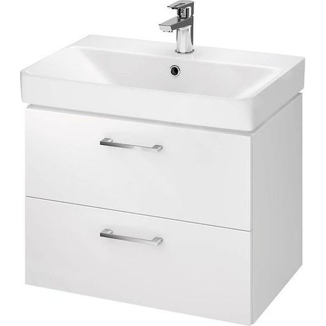Cersanit Lara - Meuble avec lavabo, 46x59x38 cm, 2 tiroirs, blanc S801-318-DSM (1/4)