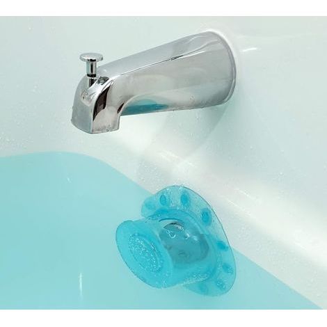 Bouchon de trop-plein pour baignoire Idée cadeau pour maman, accessoires de spa et de bain Bouchon de vidange Indispensables pour le bain 10 cm de diamètre, couleur turquoise (1/5)