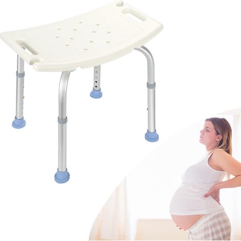 Swanew – Siège de douche réglable en hauteur 38-55 cm – Tabouret ergonomique avec accoudoirs – Pieds antidérapants – Charge max 150 kg (1/5)