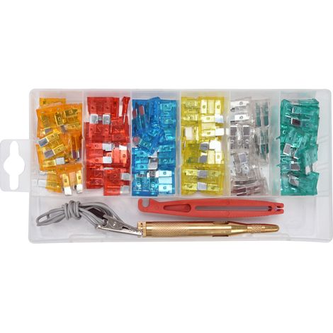 YATO, modelo YT-83142, Fusible automotor plano de cuchilla, 30A, ideal para protección de circuitos eléctricos en vehículos, paquete de 90 piezas, herramienta confiable y duradera (1/3)
