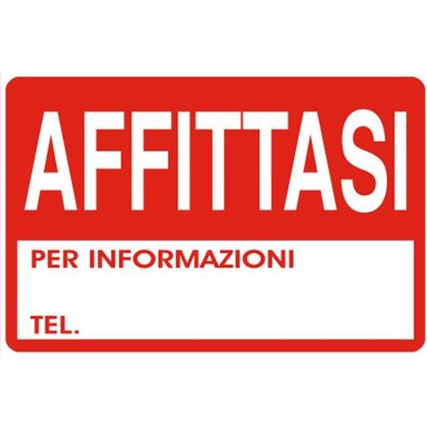 Cartello Segnaletico - Segnaletica di informazione Affittasi 30x20 cm