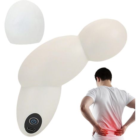 Massaggiatore elettrico - Massaggiatore muscolare portatile a percussione dei tessuti profondi per schiena e testa Mini massaggiatore a percussione ad alta intensità (bianco) (1/5)