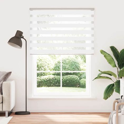 Store zèbre blanc 155x230 cm largeur du tissu 150,9cm polyester