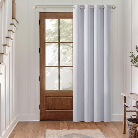 Rideau Occultant Thermique Salon Oeillets Lot de 1 140x225cm Blanc (1/5)