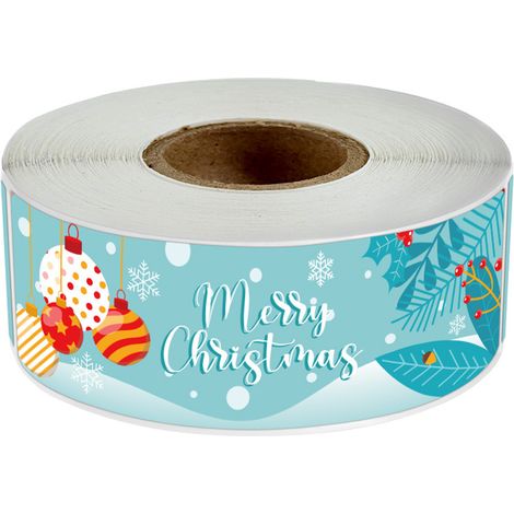 50 etiquetas autoadhesivas de papel con diseños tradicionales, ideales para regalos, Navidad, decoración, bolsas y tarjetas. (1/5)