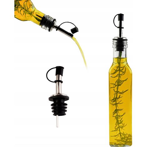 Bottiglia di vetro con flacone Marasca da 250 ml per olio d'oliva e aceto. ALCOOL + DOSATORE