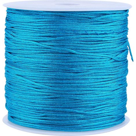 100 m x 0,8 mm Nylon-Knotenkordel (Rattenschwanz-Makramee, Shamballa-Faden, blau) (1/5)