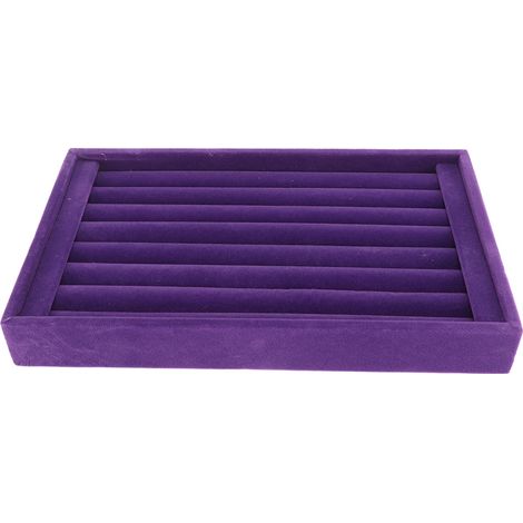 Schmuckkästchen aus violettem Samt mit 7 Fächern, stapelbarem Ohrring-Organizer, Aufbewahrung für Armbänder und Ringe (1/5)