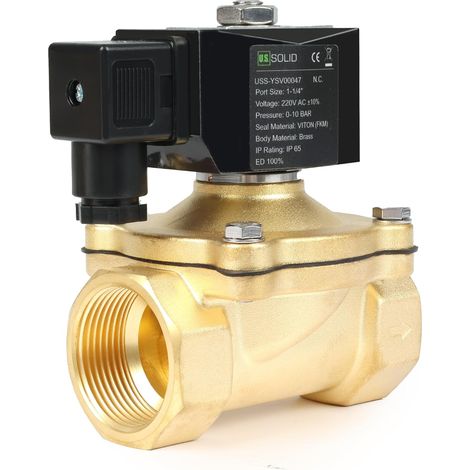 1 électrovanne laiton g 1 1/4" 220v ac nc 10 bar, vanne électrique eau air diesel pour maison commerce (1/5)