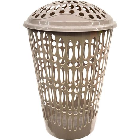Panier à Linge Rond "Ajouré" 66cm Taupe