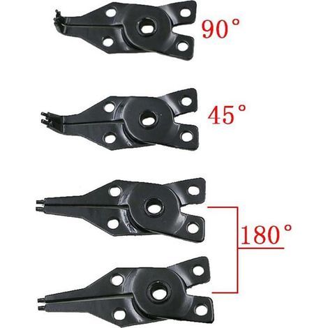 4-in-1-Sicherungsringzange, Innen- und Außenzange mit 4 austauschbaren Backen zum Ein- und Ausschrauben von Sicherungsringen, 12,7 cm, Rot (1/5)