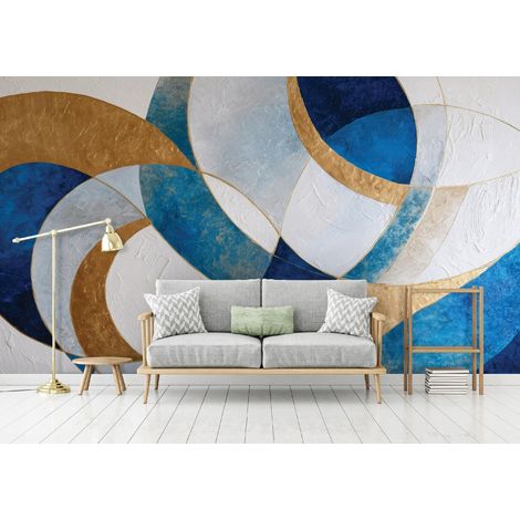 Fototapete Abstrakt Geometrisch, für Wohnzimmer und Schlafzimmer, 150 x 105 cm – Komplettset inkl. Kleister & Anleitung (1/5)
