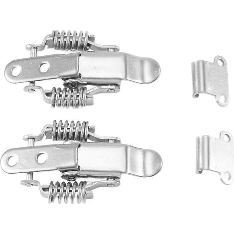 2x Loquet à ressort de compression pour boîte à outils, argenté (1/5)