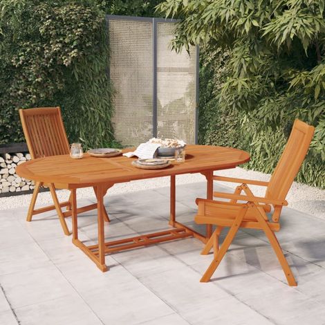 Lot de 2 Chaises de jardin pliables Fauteuils de Jardin Bois d'eucalyptus massif 42521 (1/5)