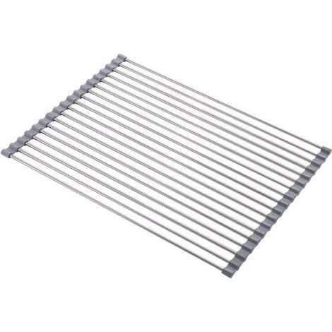 HONORNIC - Escurridor de platos enrollable, 100% libre de BPA, escurridor de fregadero plegable, ideal para frutas, verduras y platos, con revestimiento de silicona. (1/5)