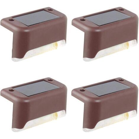4 Pack Solar Deck Lights Waterproof LED Deck Lights Solar Powered Outdoor Lights for Deck Stairs Garden Pathway Steps and Fences (1/5)