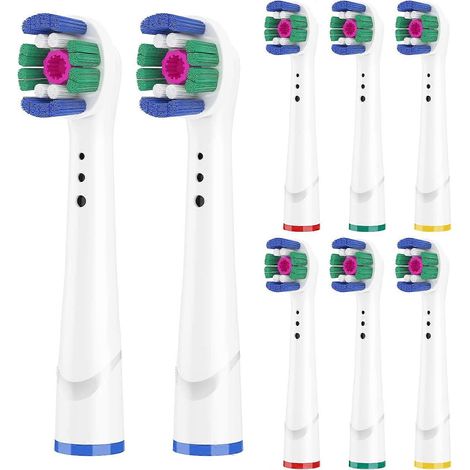 3D whitePro Bright Vervangende Borstelkop 8 stuks, voor het witter maken van tanden, polijsten en verwijderen van vlekken, compatibel met Oral-B elektrische tandenborstels (1/5)