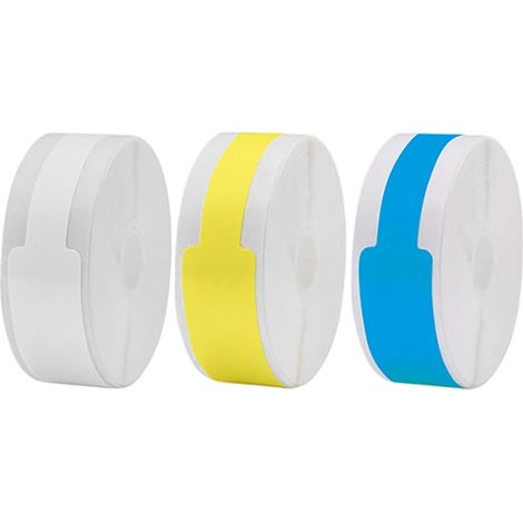 Papier pour étiquettes de câble compatible avec imprimante P15 P12, autocollant thermique auto-adhésif étanche, anti-huile, résistant aux rayures (blanc/bleu/jaune)