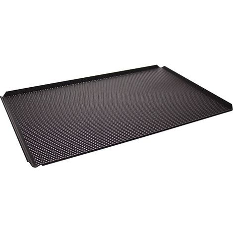 Plaque en aluminium, 600x400 mm- 4 côtés 45°, double revêtement thermoplastique anti-adhésif, perforé - VIRTUS