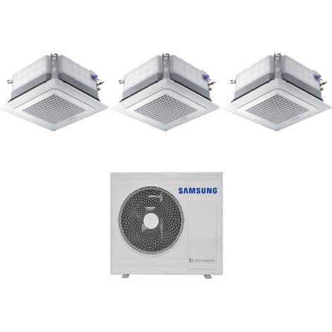 Climatizzatore Condizionatore Samsung Trial Split Inverter Cassetta 4 Vie Mini Windfree 18+18+18 con AJ100TXJ5KG/EU R-32 18000+18000+18000 Wi-Fi Optional con Griglia Inclusa