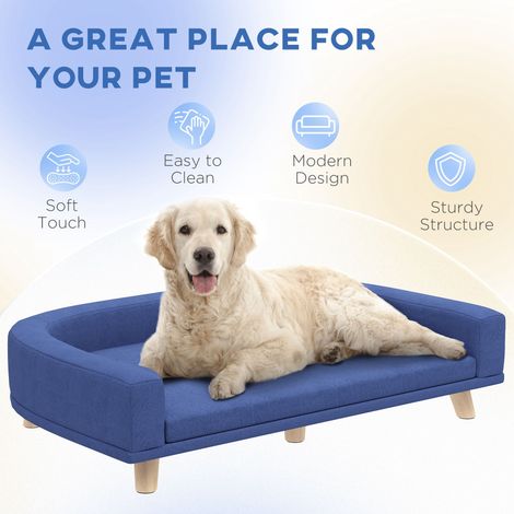 Canapé bleu pour chien, tapis lavable, meuble de couchage confortable pour grands chiens et chats (1/5)