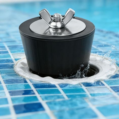 One-piece black winter pool plug, winter swimming pool pipe antifreeze plug, stainless steel plug, 25mm rubber winter plug, suitable for pool drain hoses. (1/5)
