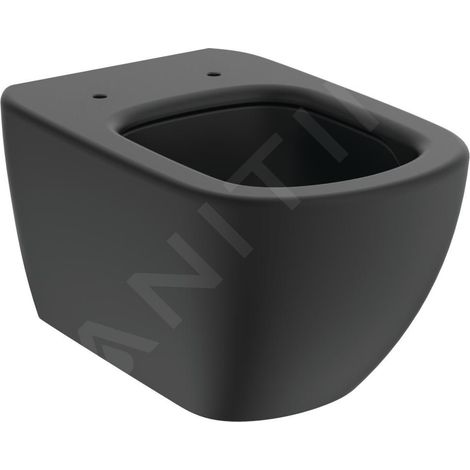 Ideal Standard – Cuvette WC suspendu Aquablade en porcelaine vitrifiée noir soyeux – Évacuation arrière – Dimensions 360x530x335mm – T0079V3 (1/5)