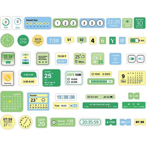 100 autocollants de scrapbooking décoratifs, adhésif fort, autocollants DIY pour album photo, carnet, type 3 (1/5)