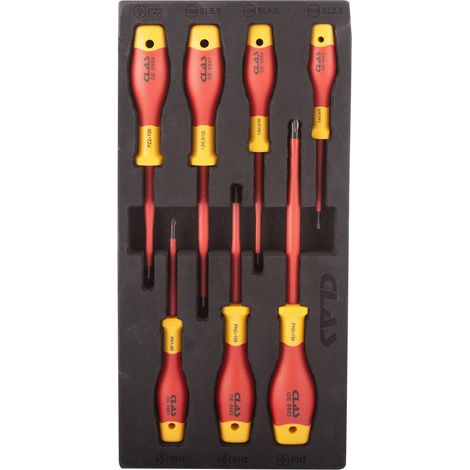 Insert tournevis isoles (7 pcs)- OE 0880 - CLAS Equipements